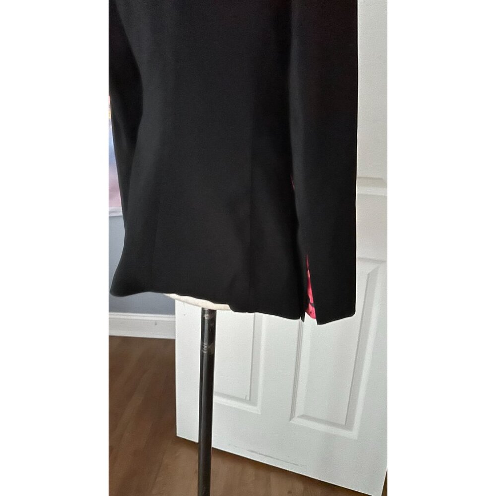 Parameter Black Single Button Blazer With Rose Pr… - image 7